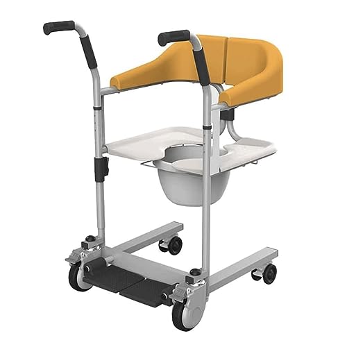 Patientenlift-Transfer-Mobilitätsstuhl Patientenlift-Rollstuhl für Heimtransfer-Lift Tragbarer Transferstuhl-Hilfsmittel mit 180° geteiltem Sitz Rollstuhl Nachtkommode mit Töpfchen