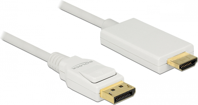 Delock Kabel DisplayPort 1.2 Stecker > HDMI-A Stecker 1 m weiß 4K