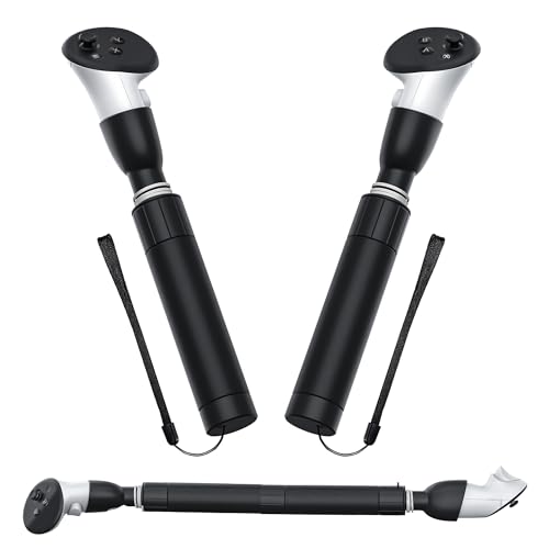 DEVASO Dual Handles Extension Grips für Meta Quest 3 Zubehör, 3 in 1 Controller Griffe Erweiterung für Gorilla Tag Beat Saber, Griffe Verlängerungsgriffe für Oculus Quest 3 VR Spielen