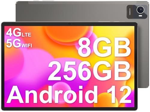 Jumper Tablet 10,5 Zoll Octa-Core T616 Android 12, 8 GB RAM 256 GB ROM Tablet, Dual SIM, 1920 x 1200 IPS FHD, 4G LTE, 5G/2.4G WiFi, RS4 Parleu, BT5, Kamera 13 MP, 7000 mAh, Typ C