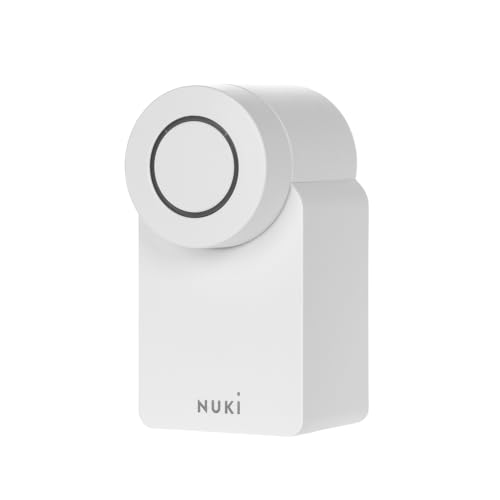 Nuki Smart Lock (4. Generation), Smart Schloss mit Matter für schlüssellosen Zugang, ohne Arbeit, das elektronische Schloss verwandelt Ihr Smartphone in einen Schlüssel, weiß
