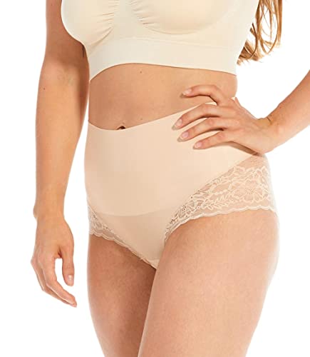MAGIC BODYFASHION Damen Tummy Shaper Lace Miederslip, Beige (Latte 300), 42 (Herstellergröße: XX-Large)