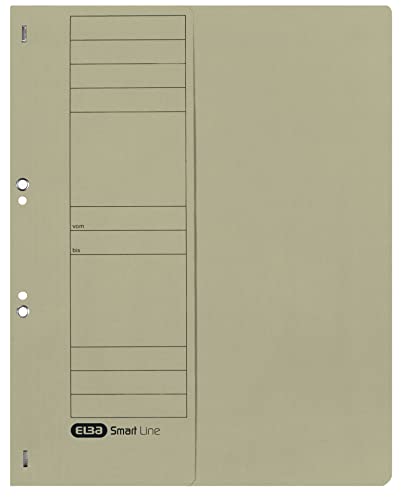ELBA 100551880 Ösenhefter Smart Line halber Vordeckel 50er Pack mit kaufmännischer Heftung 250 g/m² Karton grau