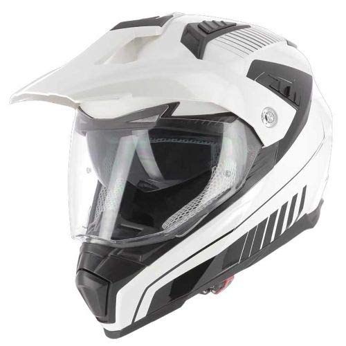 Astone Helmets - Casque de moto crossmax graphic Shaft - Casque intégral 3 en 1 - Casque moto homologué en polycarbonate gloss white XL