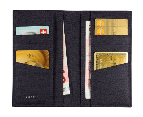 Lucrin Kreditkartenhülle Brieftasche Für 12 Kreditkarten - Färsenleder, Genarbt Leder Violett Lila PM1343_VCGR_VLT