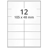 Labelident Laser-Etiketten auf DIN A4 Bogen - 105 x 48 mm - 6000 Papieretiketten weiß, matt, selbstklebend, 500 Blatt