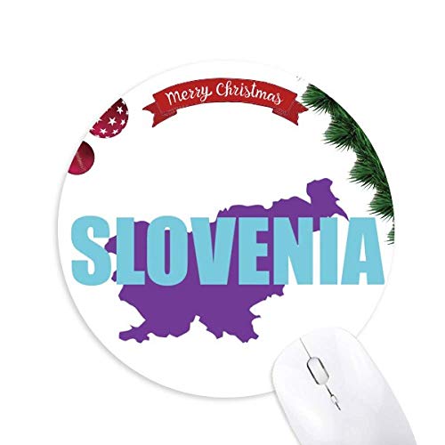 Karte Slowenien Europa Rundgummi Pad Weihnachtsbaum Mat