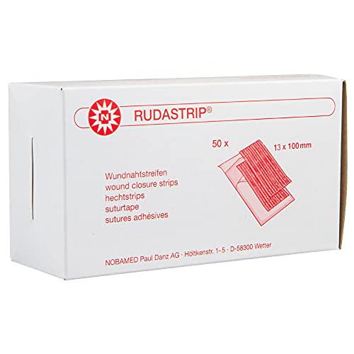 RUDASTRIP Wundnahtstreifen steril weiß Packung à 50 Steril-Sets, Ausführung:Steril-Set à 6 Streifen. 13 mm x 100 mm