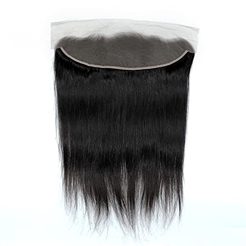 Perücke 16 18-Zoll-Haar-gerader Spitze-Frontalverschluss Spitze-Frontal-menschliche Haar-Bündel mit Schließkörper-Welle mit Spitzenverschluss Perücken ( Color : 13x2 , Stretched Length : 16in )