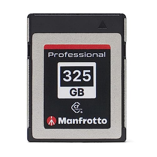 Manfrotto Professional-Speicherkarte, 325 GB, PCIe 3.0, CFexpress Typ B, für Profi-DSLR und gehobene CSC-Kameras, zum Aufzeichnen von 8K-, 6K- und 4K-Videos