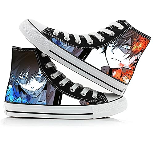 Anime My Hero Academia Canvas-Schuhe für Unisex-Pärchen, klassische High-Top-Sneakers, leichte Schuhe, atmungsaktiv, lässige Schnürung, Outdoor-Sneaker, Typ 10, 43.5 EU