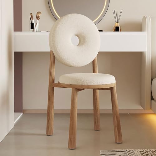 amzwkt Schminktisch Stuhl für Make-up-Raum – Wohnzimmerstuhl Esszimmerstühle Bürostuhl mit Rückenlehne – für Wohnzimmer, Schlafzimmer, Esszimmer (Color : White)