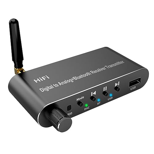 Dewedrt Bluetooth 5.1 Transmitter Audio Converter U-Disk Play Koxial/Optical to 3,5 mm AUX R/L DAC Konverter für TV MP3