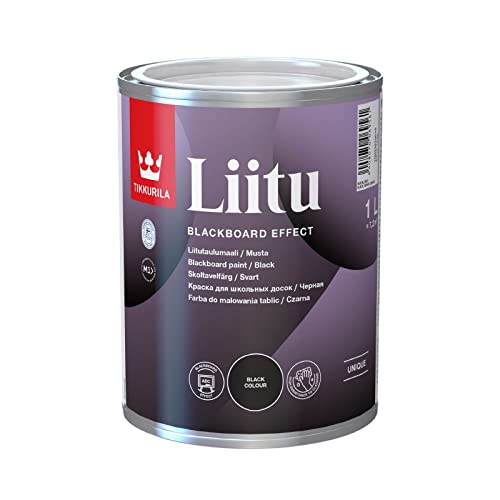 TIKKURILA Liitu – Tafelfarbe für Wände und Möbel – Schwarz – auf Wasserbasis – 1 Liter