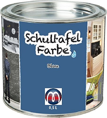 Tafelfarbe/Schultafel-Lack 0,5 L Dose - Tafel-Lack Wandtafelfarbe Kreidefarbe, Farbe:blau