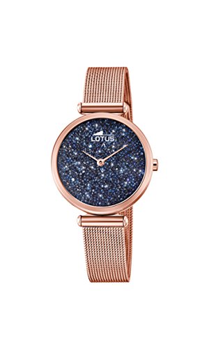 Lotus Watches Damen Datum klassisch Quarz Uhr mit Edelstahl Armband 18566/2