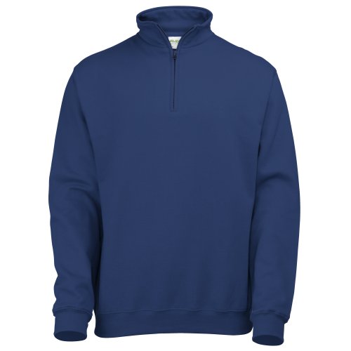 AWDis Herren Sweatshirt/Pullover mit Reißverschluss am Kragen (Large) (Marineblau)