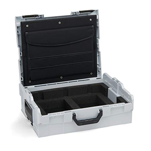 L-Boxx 136 inkl. Dokumentenkarte und Laptopeinsatz von Bosch Sortimo in Grau • LBoxx 136 Koffersystem für optimale Lagerung von Werkzeugen • Sicherer Transport & Schutz