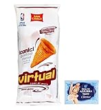 12er-Pack San Carlo Snack Virtual,Maiszapfen Patatine,Chips 132g Multipack-Packung,Jede Packung enthält 6 Beutel à 22g + 1er-Pack Kostenlos Felce Azzurra Talkumpuder, 100g-Beutel