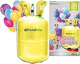 Trendario Party Helium für Luftballons - Ballongas - XL für bis zu 30 Ballons - Heliumbehälter inklusive 30 Latexballons und Ballonband zum einfachen befüllen
