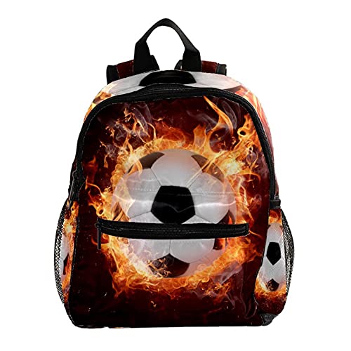 Schultasche Fußball Fußball Kinderrucksack Wasserdicht Schulrucksack Für Mädchen Jungen 3-8 Jahre 25.4x10x30 cm