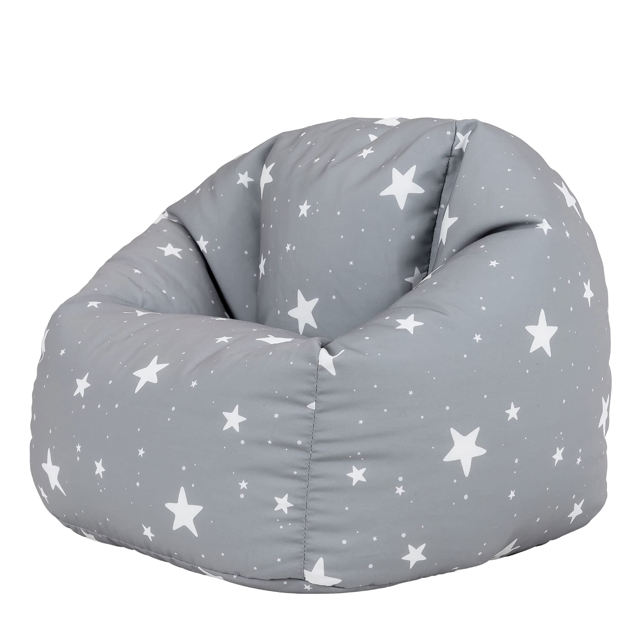 Icon Sitzsack Sessel für Kinder „Sternenklar“, Grau, Kindersitzsack Wasserabweisend, Sitzsäcke für den Innen- und Außenbereich mit Füllung