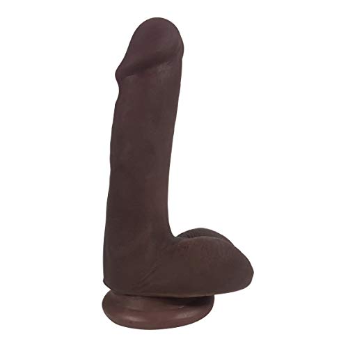 Easy Riders 6 Inch Dual Density Dildo With Balls - Brown