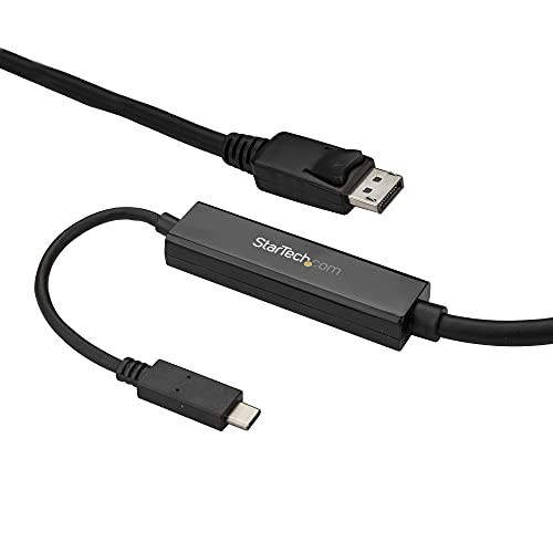 StarTech.Com Cavo Adatattore USB-C a Displayport da 3 m, 4k 60hz, Compatible con Thunderbolt 3, Nero