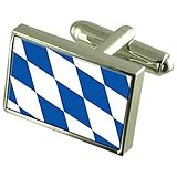 Select Gifts Freistaat Bayern Landesflagge Manschettenknöpfe mit Tasche Geschenke auswählen