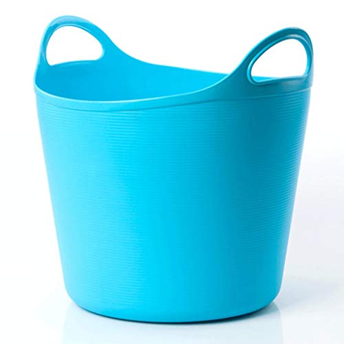PIAOLING Tragbarer Wäschekorb Wäschekorb Übergroßer Wäschekorb-Spielzeugspeicherkorb des Plastikwäschescheibes Langlebiger Waschbehälter, schmutzige Aufbewahrung (Color : Blue)