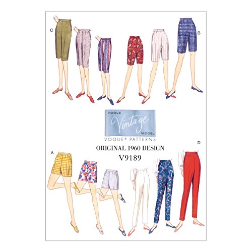 Vogue Patterns 9189A5 Vogue Muster 9189, Damen-Shorts und Hosen, Größen 34-42, Mehrfarbig, A5 (6-8-10-12-14)