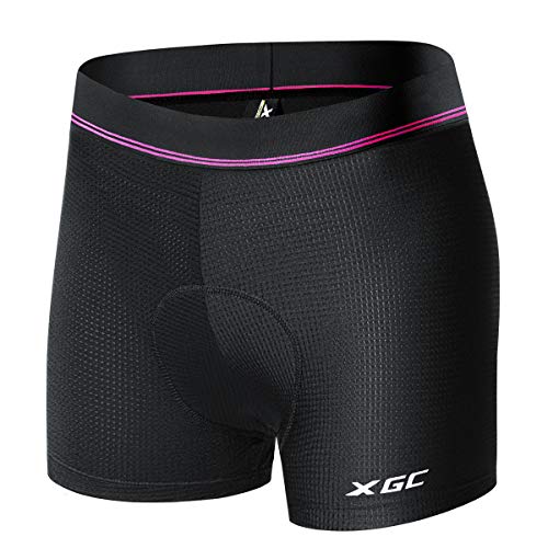 XGC Damen quick dry einen.kreislauf.durchmachenunterwäsche shorts mit high-density hoch elastizität und sehr atmungsaktiv 4d gel padded groß schwarz