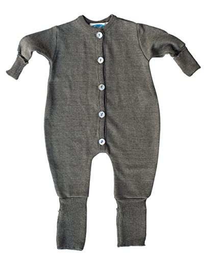Reiff Baby Overall/Schlafanzug Frottee, 70% Merino-Schurwolle kbT. / 30% Seide (86/92, fels)