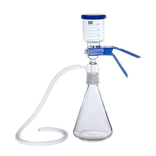Zhenwo 1000 Ml Laboratory Suction Device Buchner Funnel Vacuum Suction Filter Device with Handle Pump 1 L Erlenmeyer Jug,1000ml