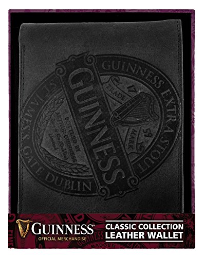 Guinness Black Leather Wallet With Classic Collection Label Design