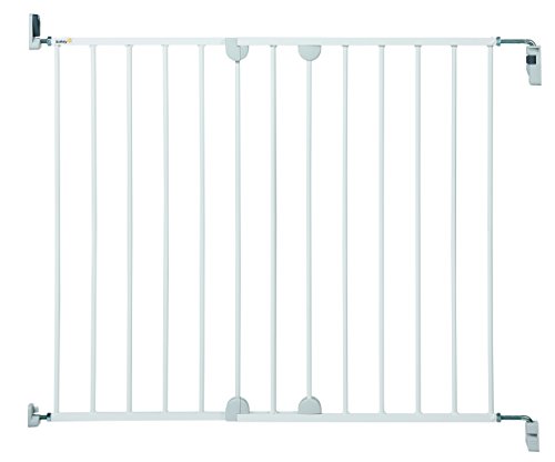 Safety 1st Wall Fix Treppenschutzgitter, verstellbares Türschutzgitter aus Metall, Maße verstellbar von 62-102 cm, öffnet in beide Richtungen, Schraubenbefestigung, Weiß