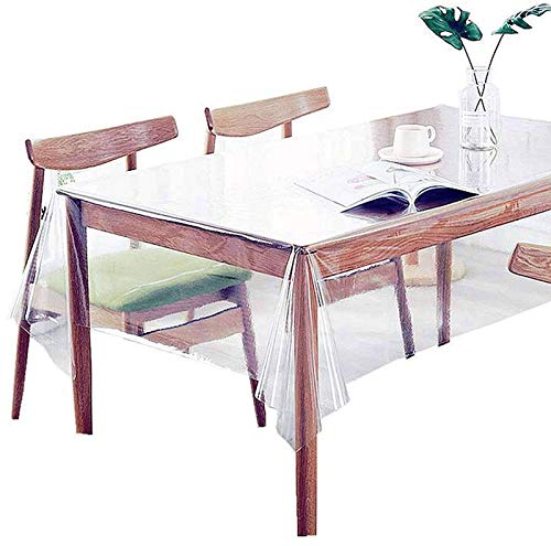 seveni Tischfolie durchsichtig abwaschbar PVC Tischdecke Transparent, Tischfolie Durchsichtig Schutztischdecke Abwischbare Tischschutzfolie Abwaschbar 0.25mm(110x180cm/43.31x70.87in)
