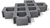 Rasengitter Steine aus dem Recycling-Kunststoff hanit®, mit Verbindungssystem, zum Einbau auf Parkplätzen sowie für Hof-, Abstell- und Lagerflächen, 60cm x 40cm x 8cm (1m² = ca. 4,17 Steine), grau (4)