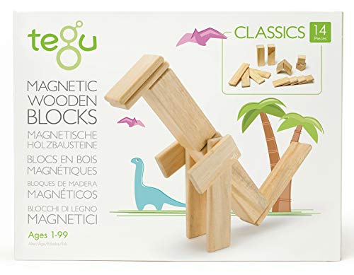 14 Stück Tegu Magnetisches Holzblock-Set - Natürlich