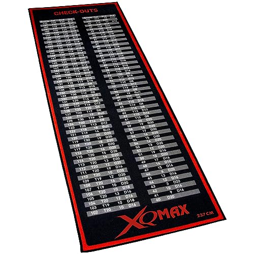 XQmax 237x80 cm Turnier Dartteppich rot/schwarz Dartmatte mit offiziellem Spielabstand Dart Matte Teppich