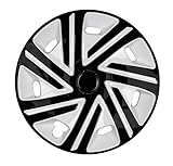 PREMIUM Radkappen Radzierblenden Radblenden 'Modell: Cykron' 4er Set, Farbe: Schwarz-Weiß, Felgendurchmesser:16 Zoll