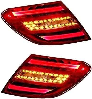 Auto Rücklicht Komplettsets für Mercedes Benz W204 C180 C200 C220 C260 C280 C300 2008-2010, Wasserdicht Bremslicht Blinker Nebelschlussleuchte Autozubehör,A Pair