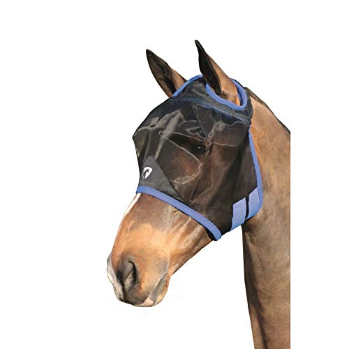 Hy Mesh Half Mask Without Ears Fly Mask Full Size Black Palace Blue