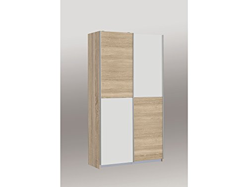 FORTE OHS722X4-Q45F Mehrzweckschrank, Holz, Sonoma Eiche Dekor/Weiß, 120 x 42 x 190.5 cm