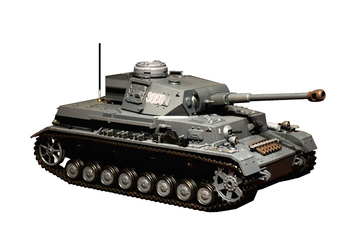 ES-TOYS RC Panzer Kampfwagen IV AUSF.F-2" Heng Long 1:16 Grau mit Rauch&Sound, Stahlgetriebe und 2,4Ghz -V7.0