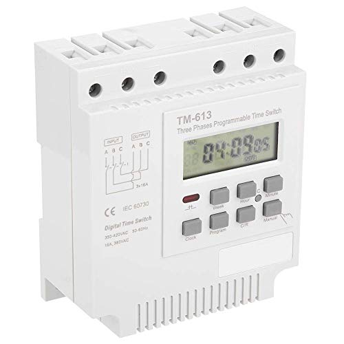Zeitrelais, TM-163 Dreiphasig 380 V Smart Digital 17 EIN-/Aus-Einstellungen Wöchentlich programmierbare Steuerstrom-Zeitschaltuhr für Wasserpumpen, Werbetafeln, Neonlampen, Abluftventilatoren