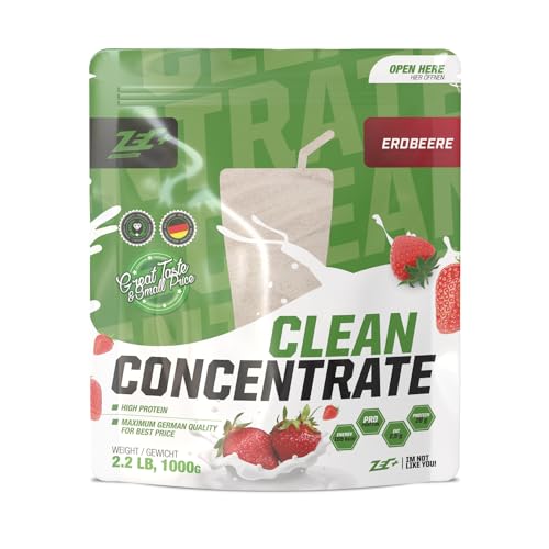ZEC+ Clean Concentrate – 1000 g, Geschmack Erdbeere │ Molkenprotein Whey Pulver