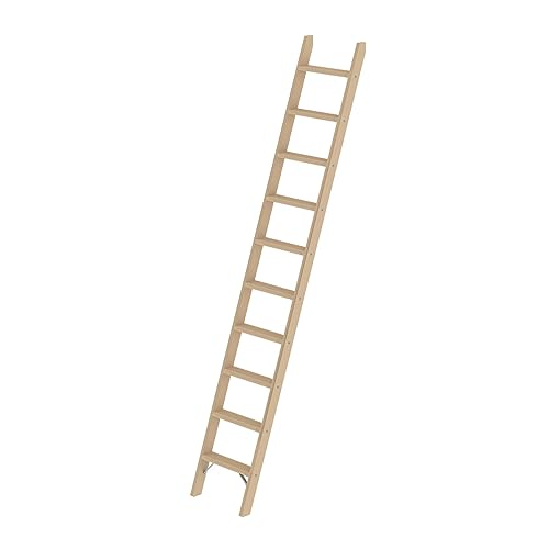 PROREGAL Stufen-Anlegeleiter Holz ohne Traverse | 10 Stufen | Leiter, Teleskopleiter, Trittleiter, Bockleiter, Sprossen-Doppelleiter