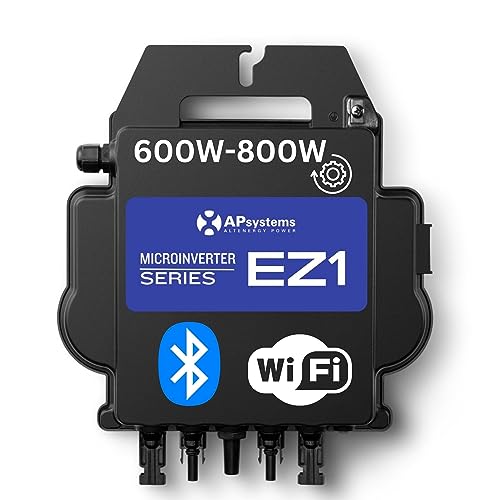 Wechselrichter 800W - APSystems EZ1-M 800Watt Mikrowechselrichter 800w mit WLAN & Bluetooth auf 600Watt gedrosselt Plug & Play Wechselrichter Balkonkraftwerk, 800w Wechselrichter PV VDE Zertifiziert