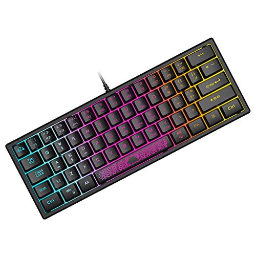 RGB Backlit 60% Wired Gaming Keyboard-Black